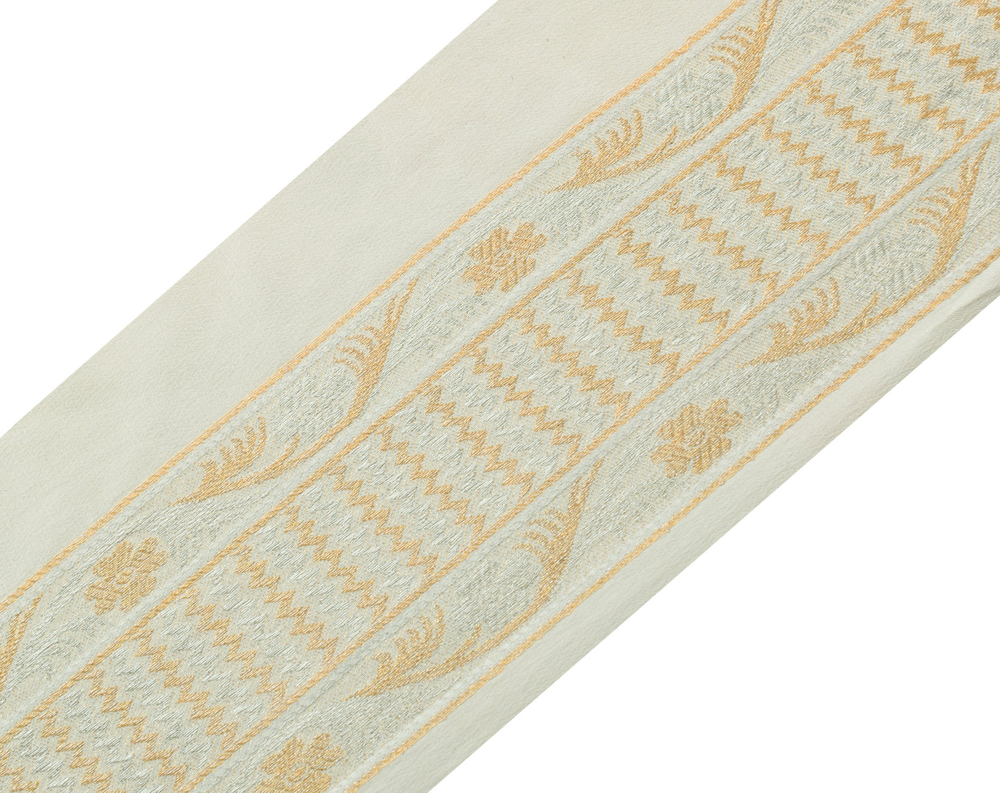 Sushila Vintage Gray Saree Border Indian Craft Sewing Trim Woven Lace Ribbon