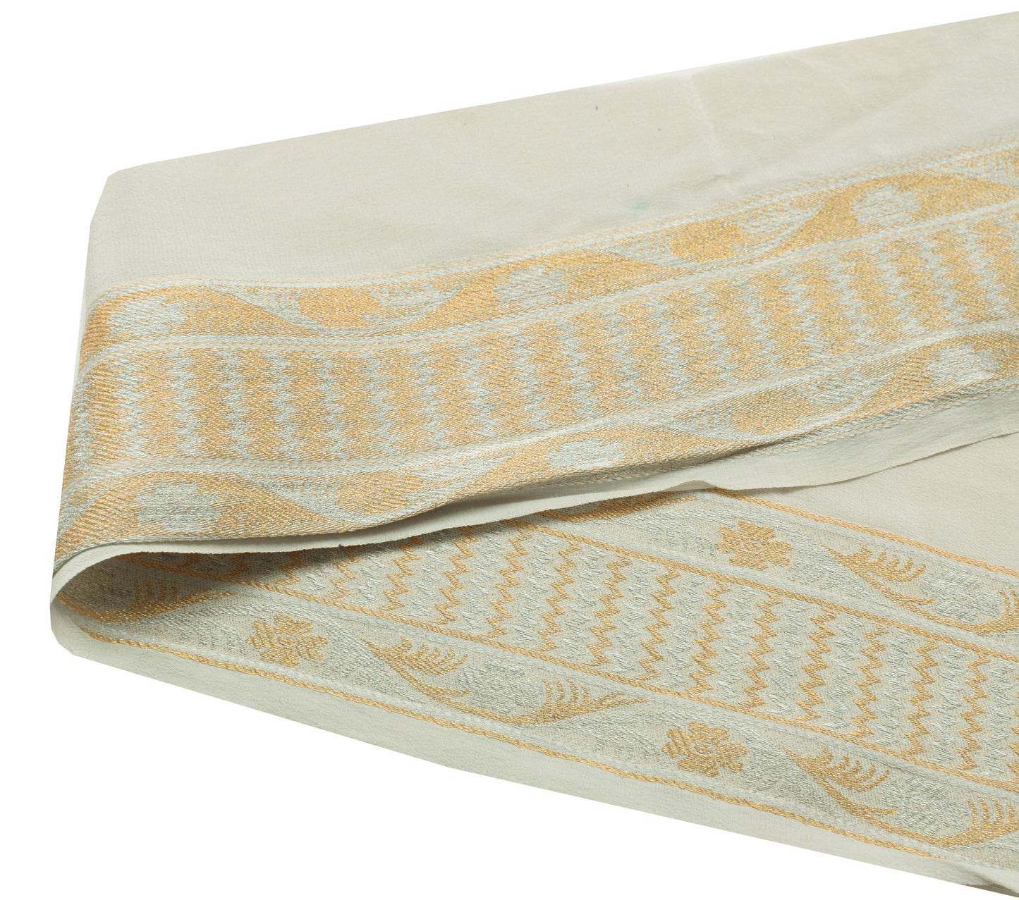 Sushila Vintage Gray Saree Border Indian Craft Sewing Trim Woven Lace Ribbon