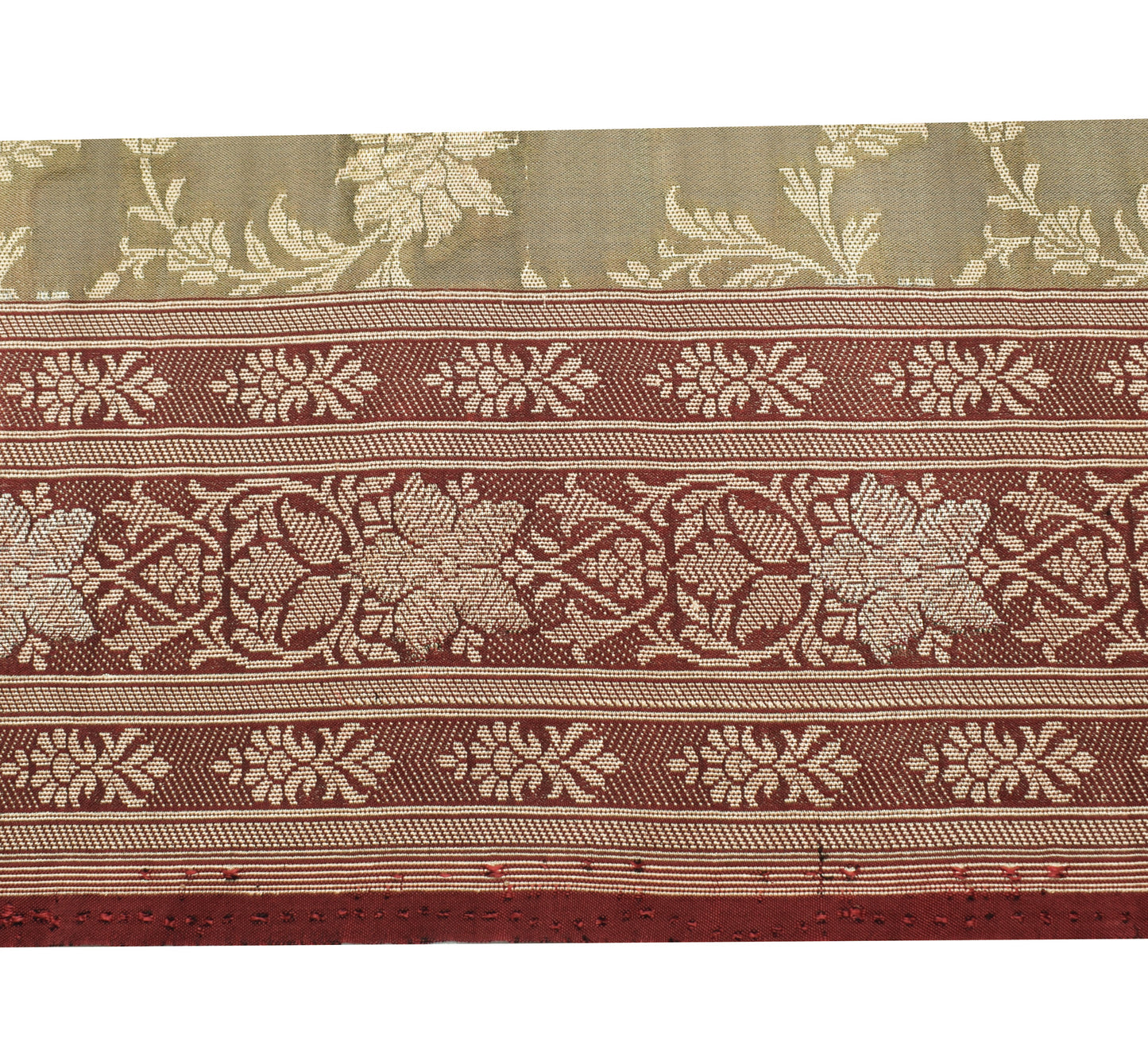 Sushila Vintage Maroon Saree Border Indian Craft Sewing Trim Woven Lace Ribbon