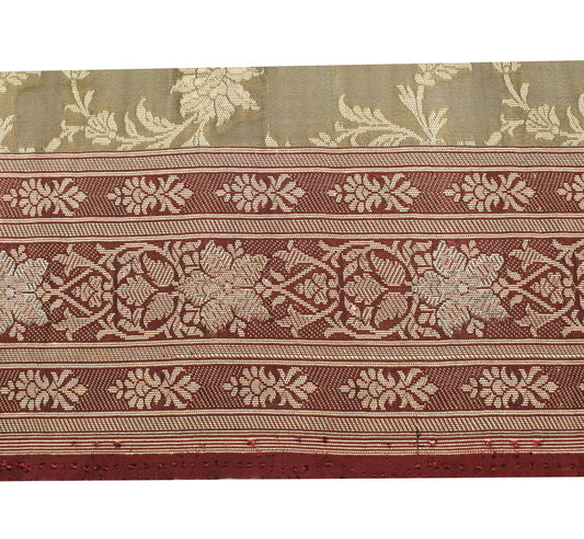 Sushila Vintage Maroon Saree Border Indian Craft Sewing Trim Woven Lace Ribbon