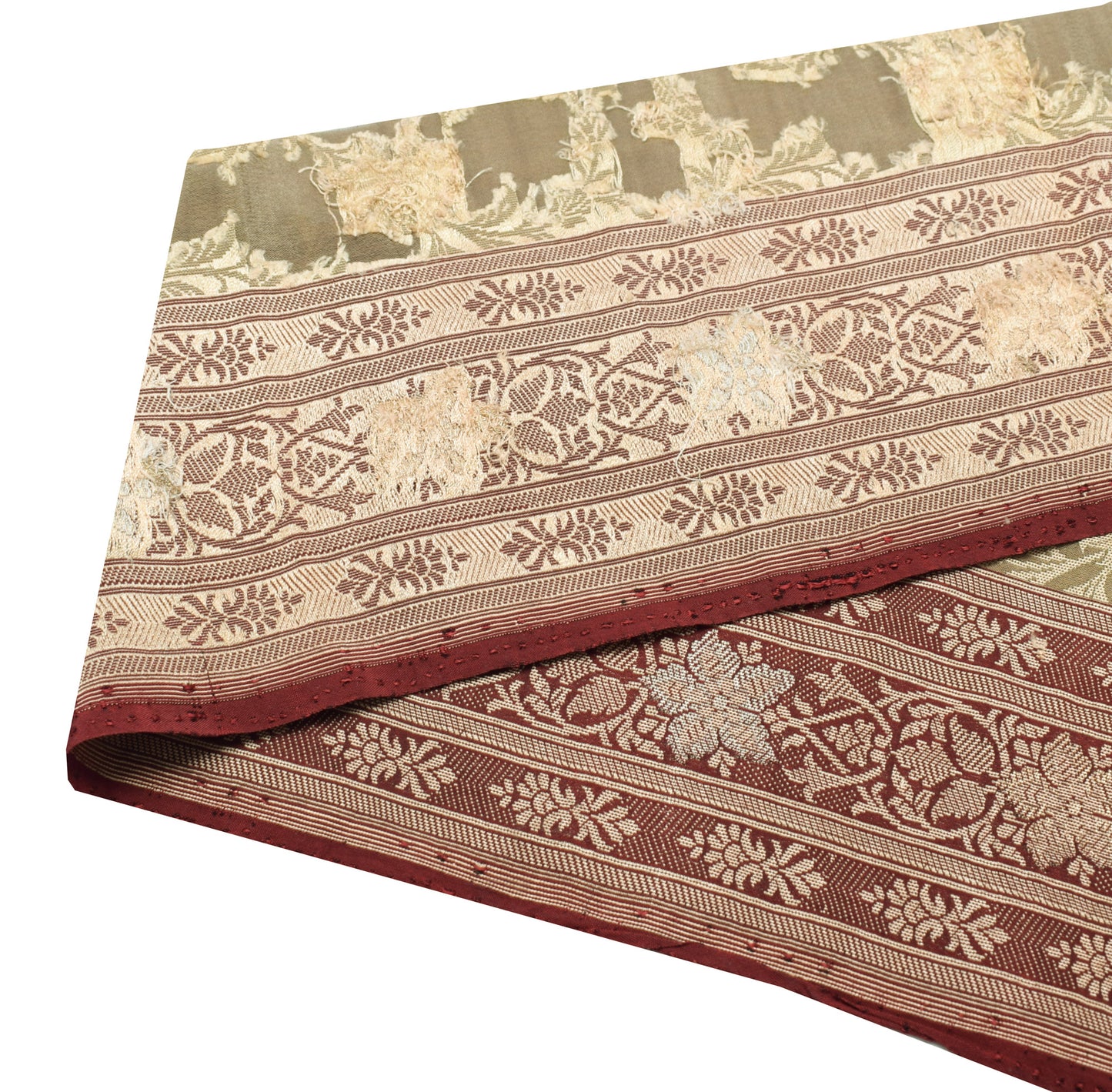 Sushila Vintage Maroon Saree Border Indian Craft Sewing Trim Woven Lace Ribbon