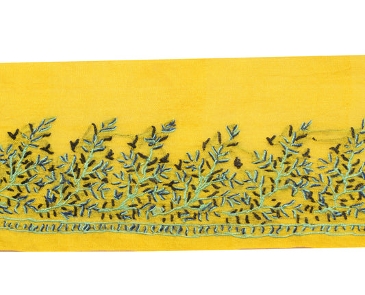 Sushila Vintage Yellow Saree Border Indian Craft Sewing Trim Embroidered Lace