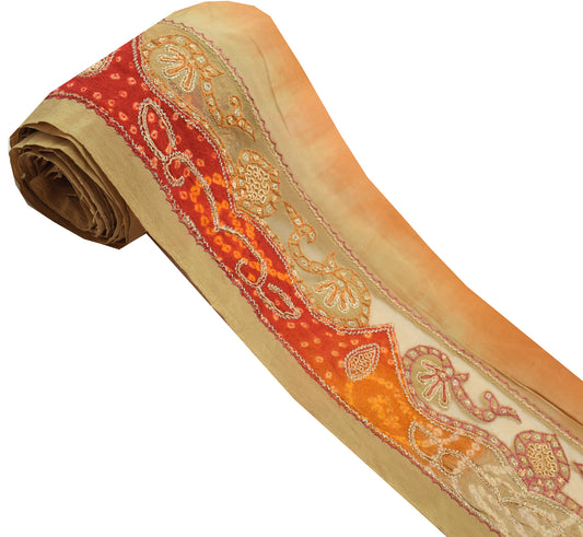 Sushila Vintage Saree Border Indian Craft Sewing Trim Hand Beaded Lace Ribbon