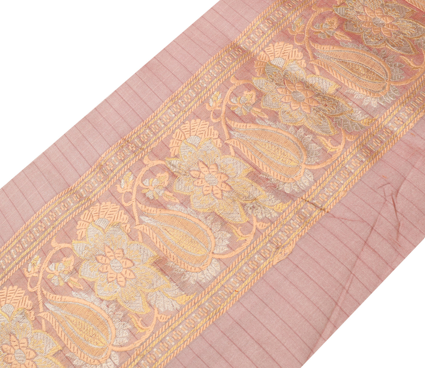Sushila Vintage Pure Silk Saree Border Indian Craft Sewing Trim Woven Ribbon