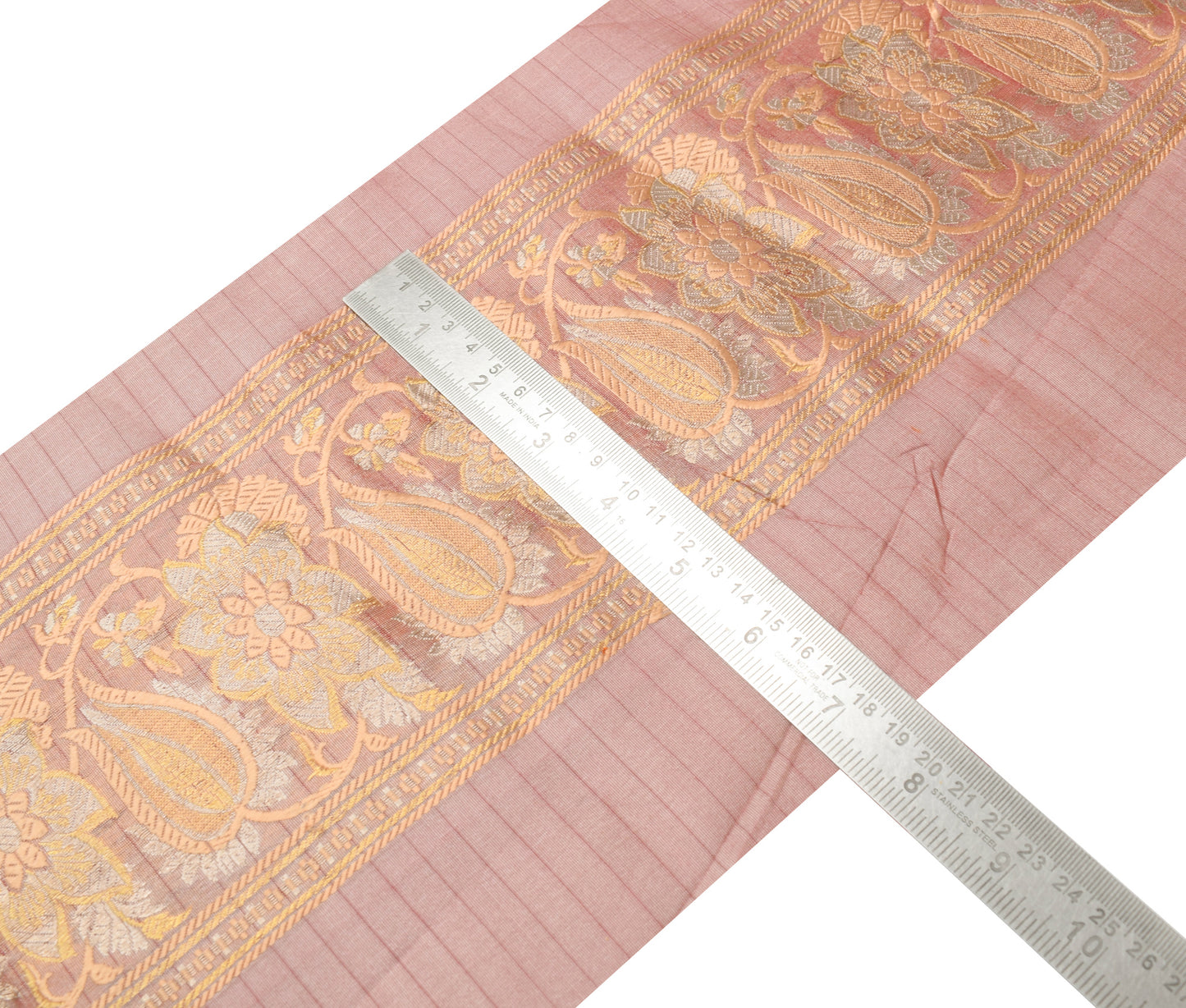 Sushila Vintage Pure Silk Saree Border Indian Craft Sewing Trim Woven Ribbon