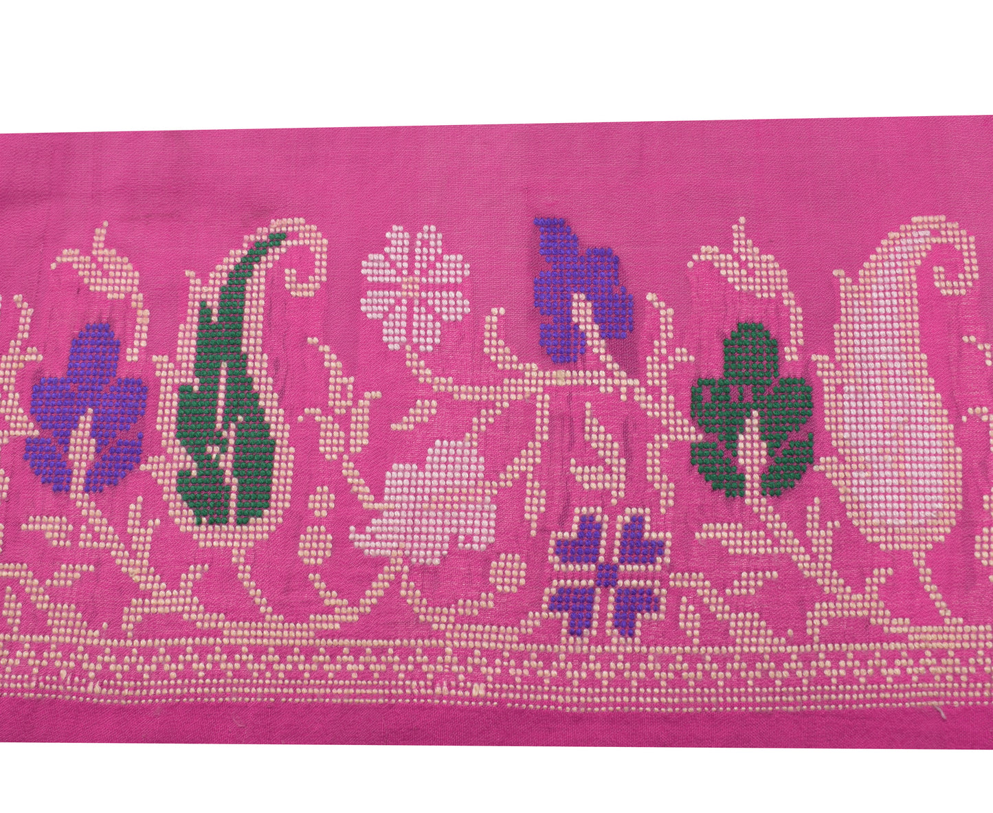 Sushila Vintage Pink Saree Border Indian Craft Sewing Trim Woven Lace Ribbon