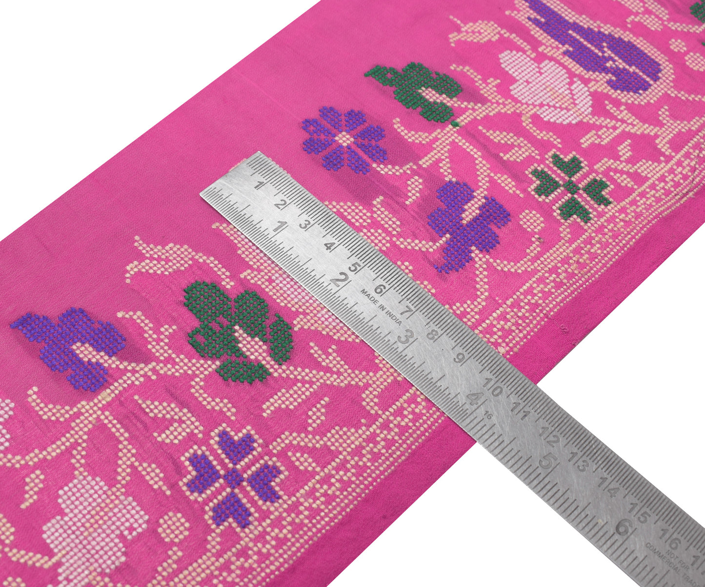 Sushila Vintage Pink Saree Border Indian Craft Sewing Trim Woven Lace Ribbon