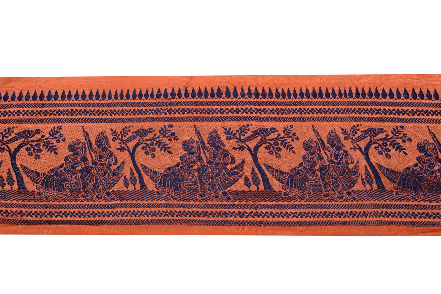 Sushila Vintage Orange Saree Border Indian Craft Sewing Trim Woven Lace Ribbon