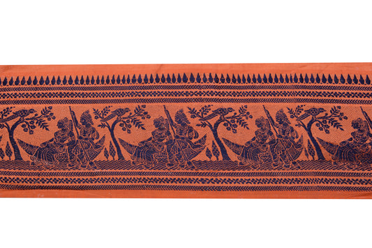 Sushila Vintage Orange Saree Border Indian Craft Sewing Trim Woven Lace Ribbon