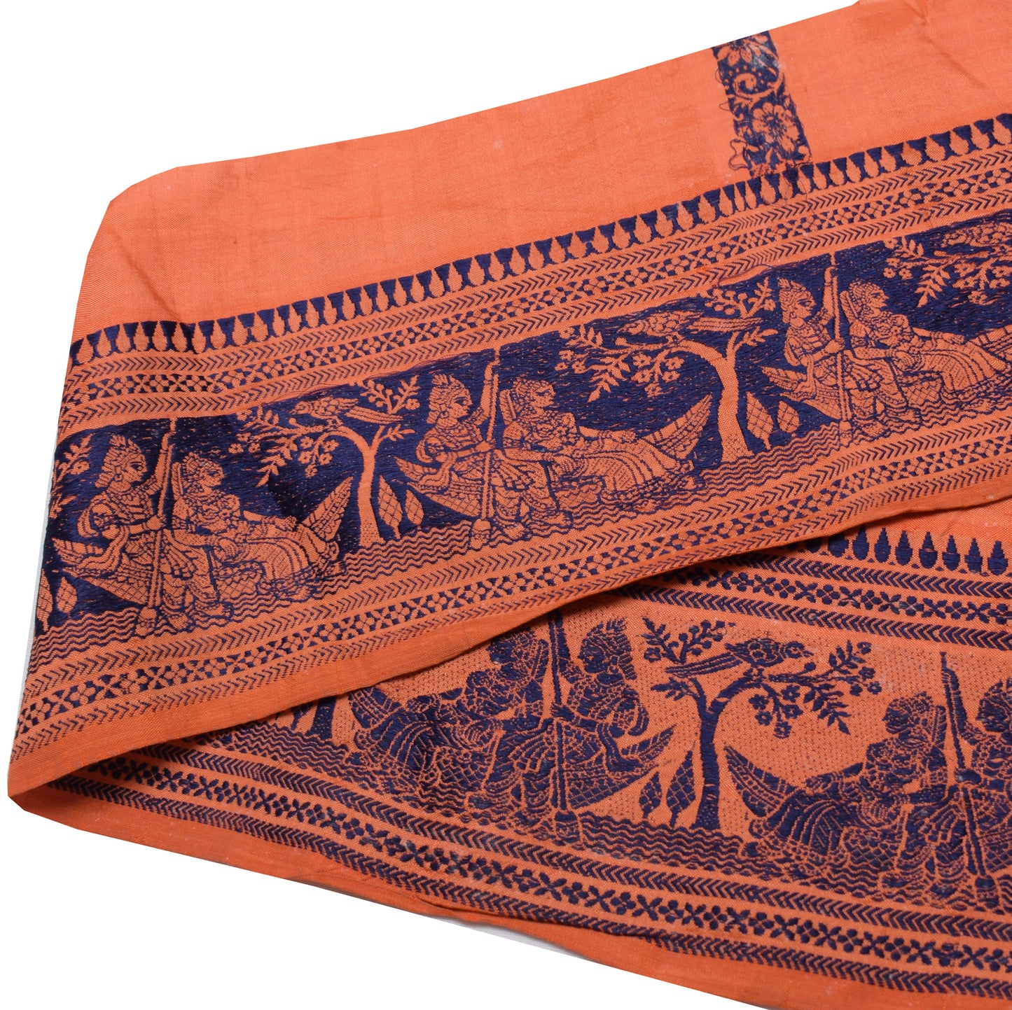 Sushila Vintage Orange Saree Border Indian Craft Sewing Trim Woven Lace Ribbon