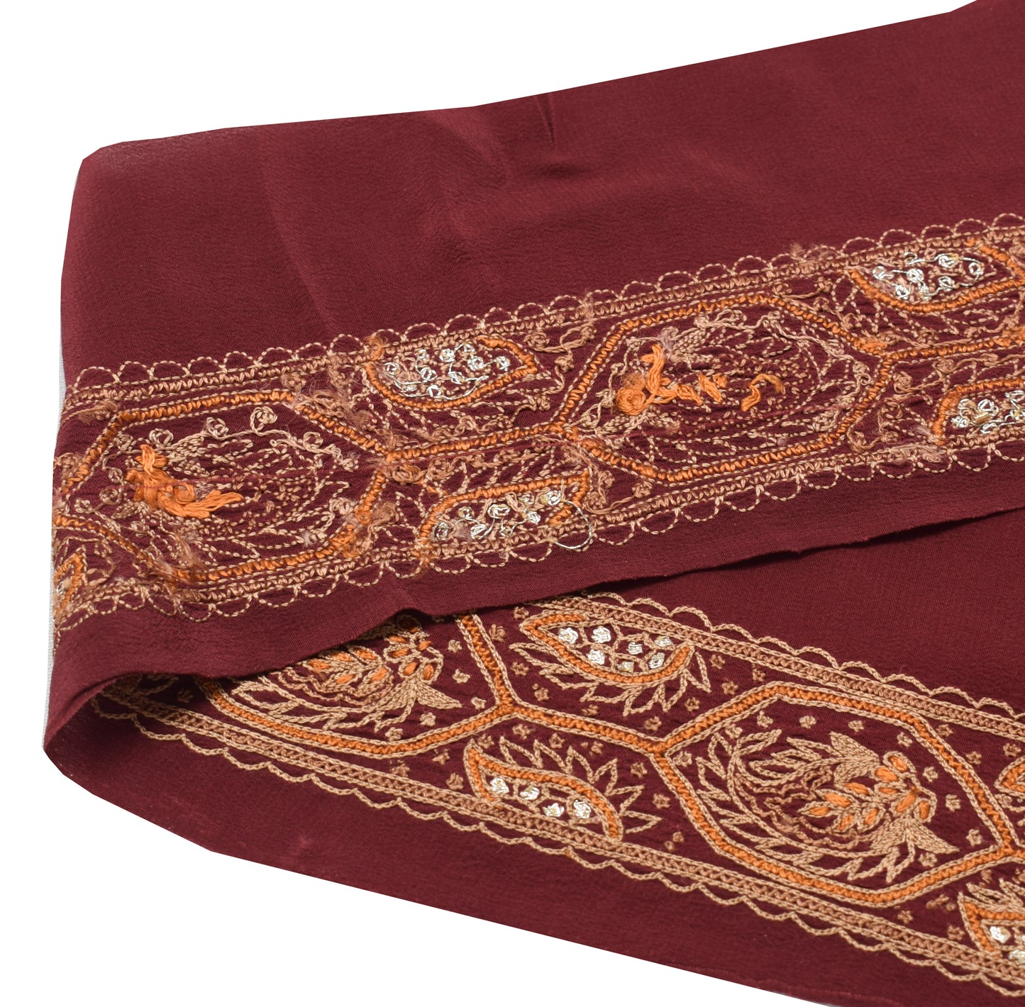 Sushila Vintage Maroom Saree Border Indian Craft Sewing Trim Embroidered Lace