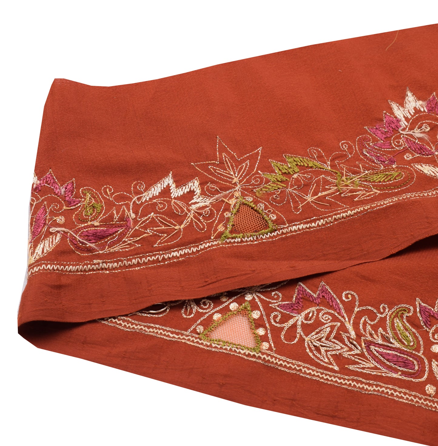 Sushila Vintage Rust Saree Border Indian Craft Sewing Trim Embroidered  Ribbon