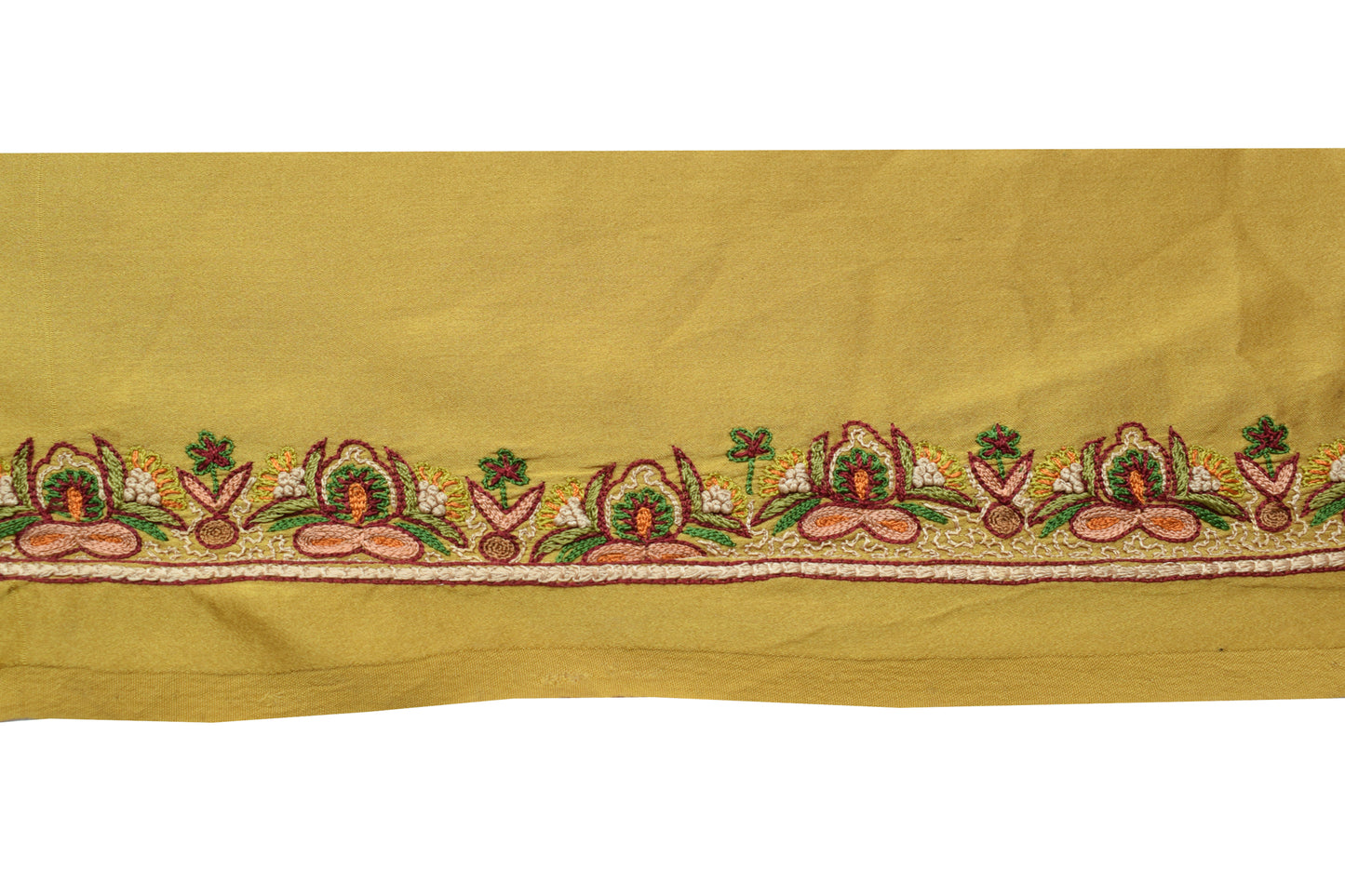 Sushila Vintage Green Saree Border Indian Craft Sewing Trim Embroidered Lace