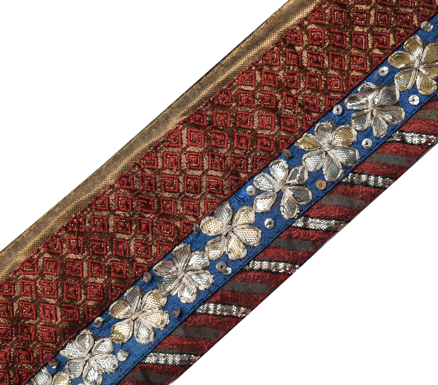 Sushila Vintage Saree Border Indian Craft Sewing Trim Hand Beaded Lace Ribbon