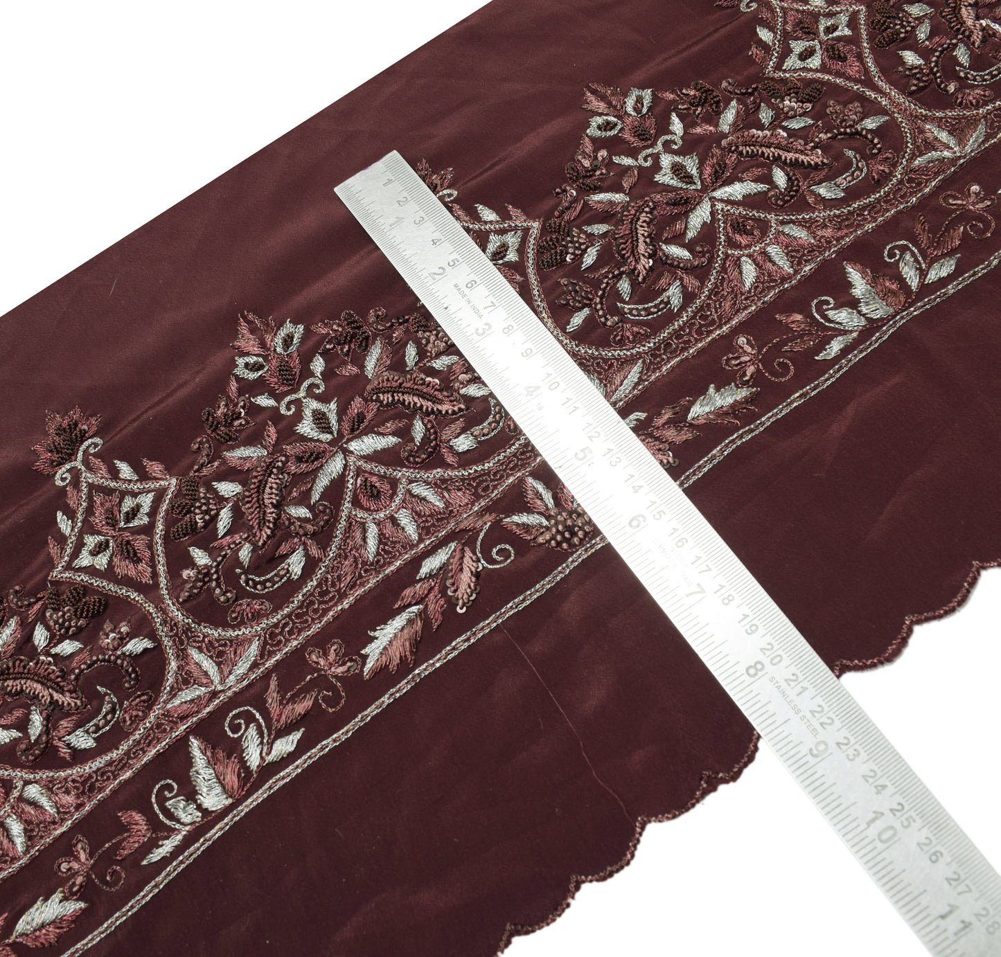 Sushila Vintage Saree Border Indian Craft Sewing Trim Hand Beaded Lace Ribbon
