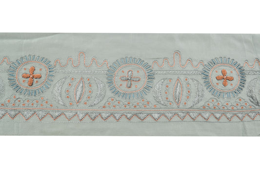 Sushila Vintage Gray Saree Border Indian Craft Sewing Trim Hand Beaded Ribbon