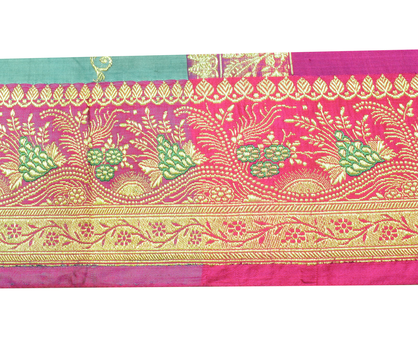 Sushila Vintage Purple Banarasi Saree Border Indian Craft Sewing Trim Woven Lace