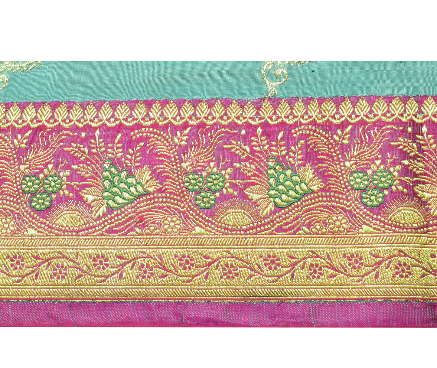 Sushila Vintage Purple Banarasi Saree Border Indian Craft Sewing Trim Woven Lace