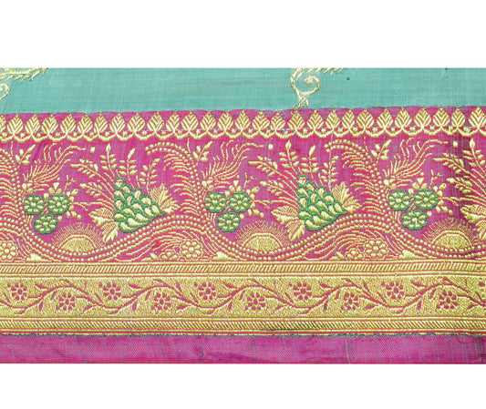 Sushila Vintage Purple Banarasi Saree Border Indian Craft Sewing Trim Woven Lace