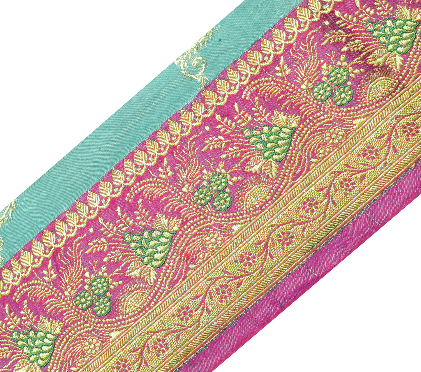 Sushila Vintage Purple Banarasi Saree Border Indian Craft Sewing Trim Woven Lace