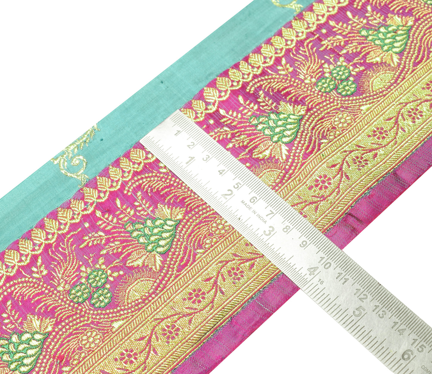 Sushila Vintage Purple Banarasi Saree Border Indian Craft Sewing Trim Woven Lace