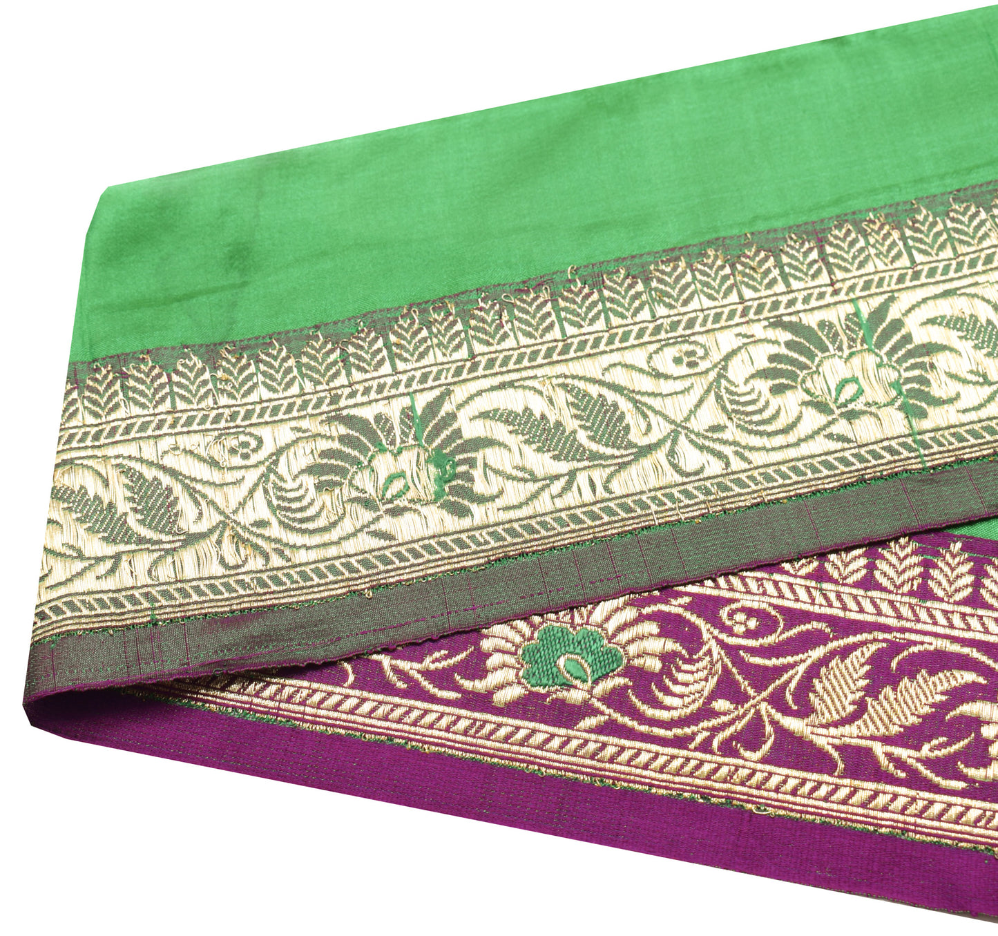 Sushila Vintage Purple Banarasi Sari Border Indian Craft Sewing Trim Woven Lace