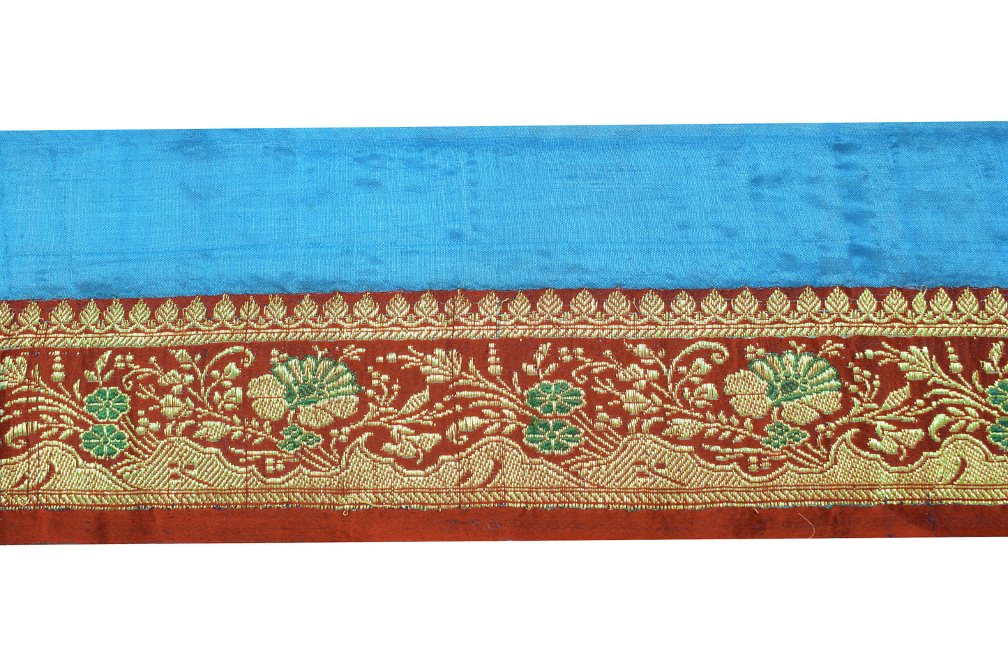 Sushila Vintage Maroon Banarasi Saree Border Craft Sewing Trim Woven Lace Ribbon