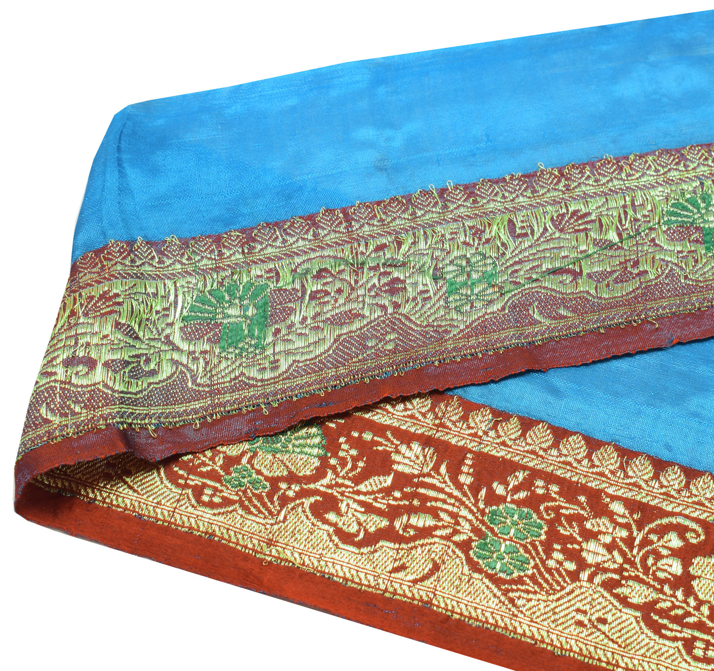 Sushila Vintage Maroon Banarasi Saree Border Craft Sewing Trim Woven Lace Ribbon