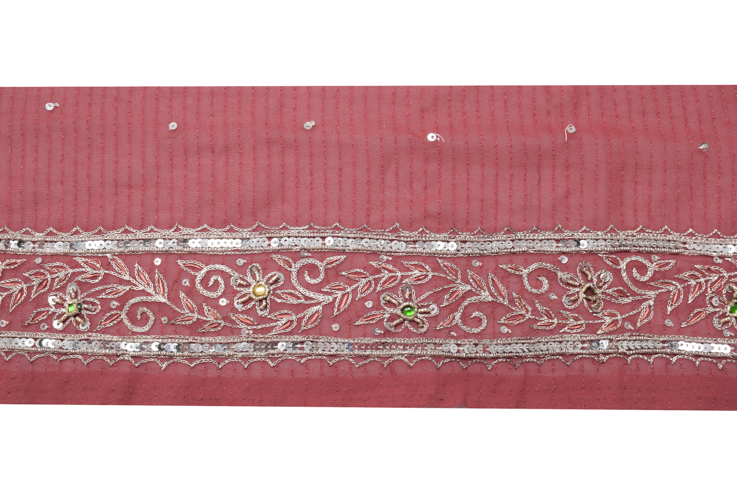 Sushila Vintage Georgette Saree Border Indian Craft Sewing Trim Embroidery Lace