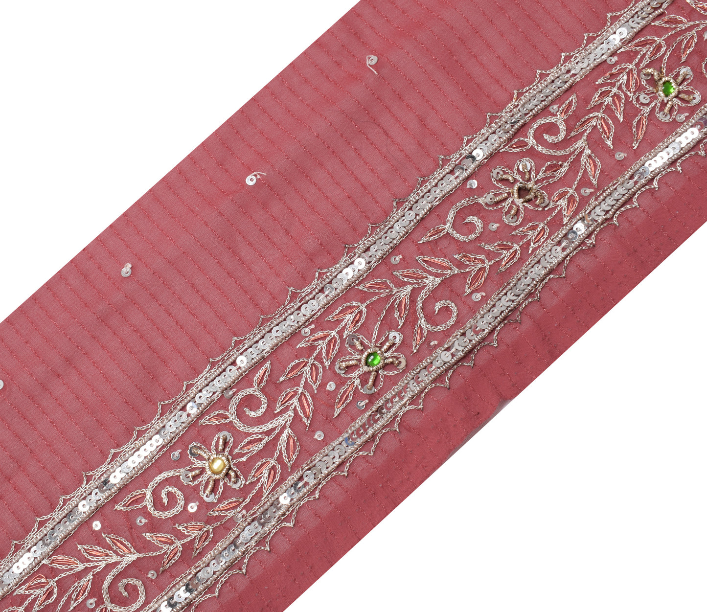 Sushila Vintage Georgette Saree Border Indian Craft Sewing Trim Embroidery Lace