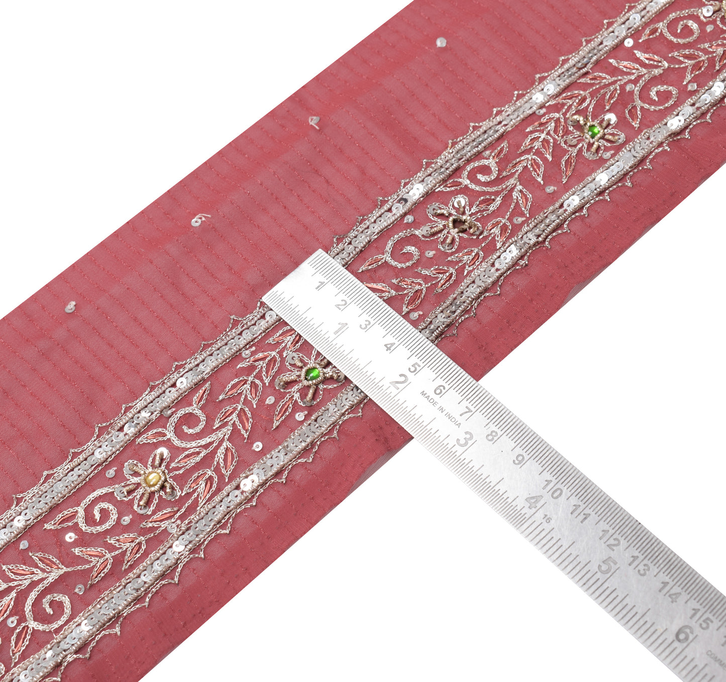 Sushila Vintage Georgette Saree Border Indian Craft Sewing Trim Embroidery Lace