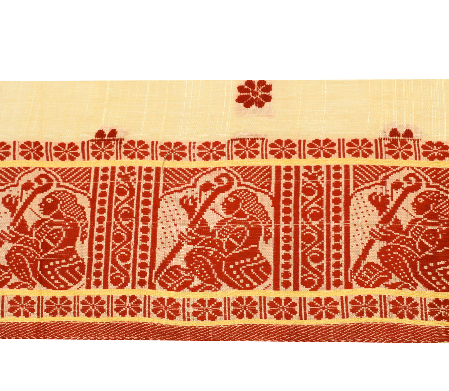 Sushila Vintage Yellow Silk Saree Border Indian Craft Sewing Trim Woven Ribbon