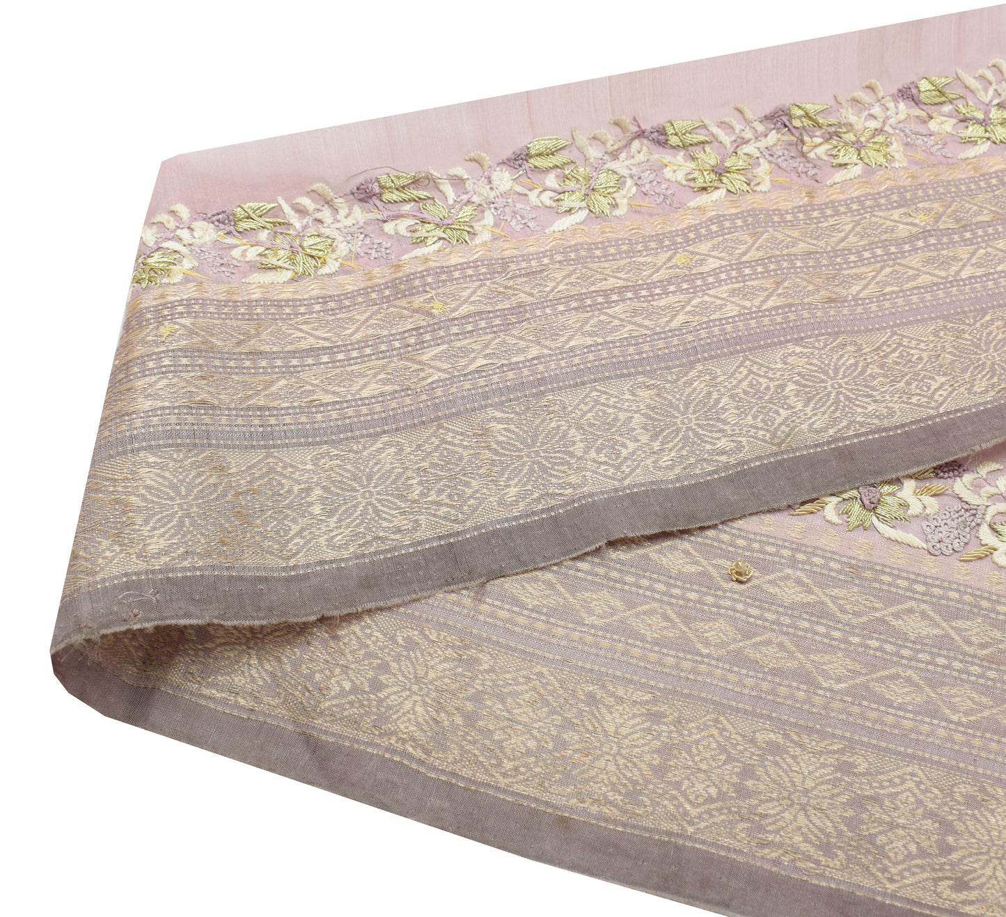 Sushila Vintage Mauve Silk Saree Border Indian Craft Sewing Trim Woven Lace