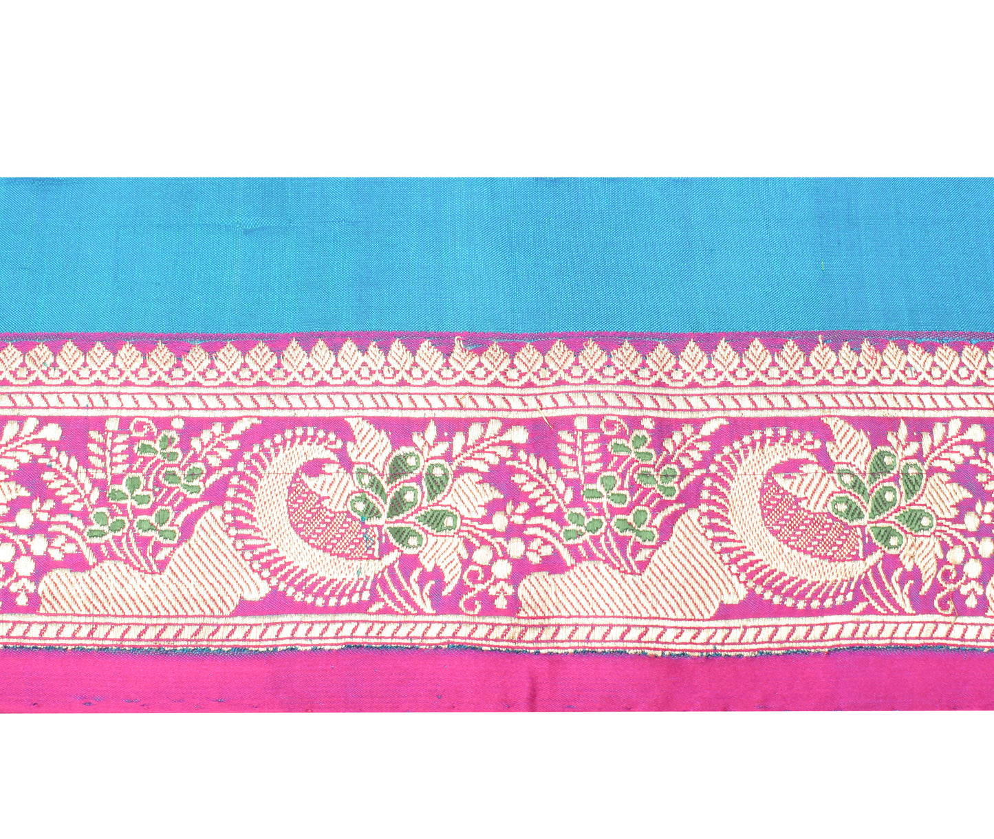 Sushila Vintage Magenta Banarasi Silk Saree Border Craft Sewing Trim Woven Lace