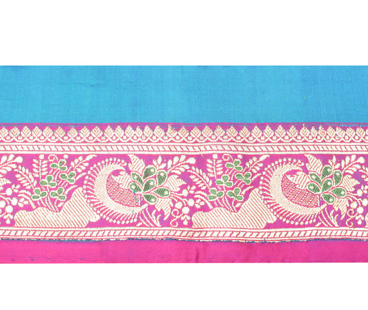 Sushila Vintage Magenta Banarasi Silk Saree Border Craft Sewing Trim Woven Lace