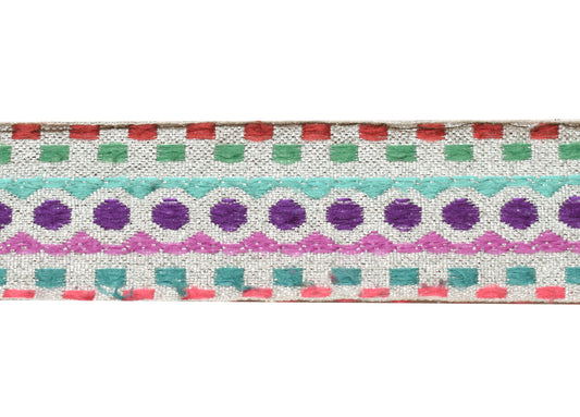 Sushila Vintage Silver Silk Saree Border Craft Sewing Trim Woven Lace Ribbon
