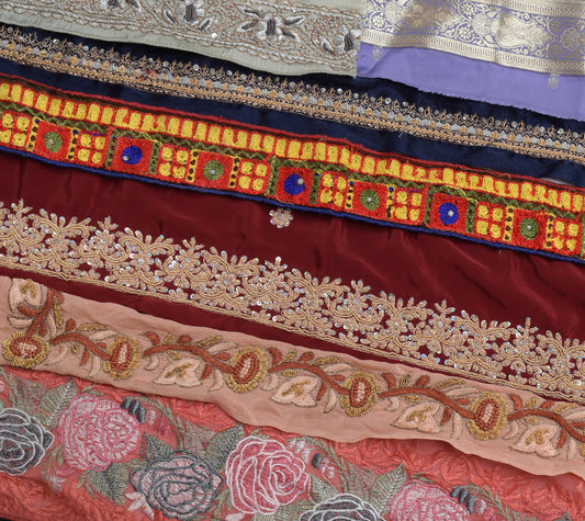 Sushila Vintage 25 Pieces Assorted Lot of Remnant Border Trim Craft Sewing Lace