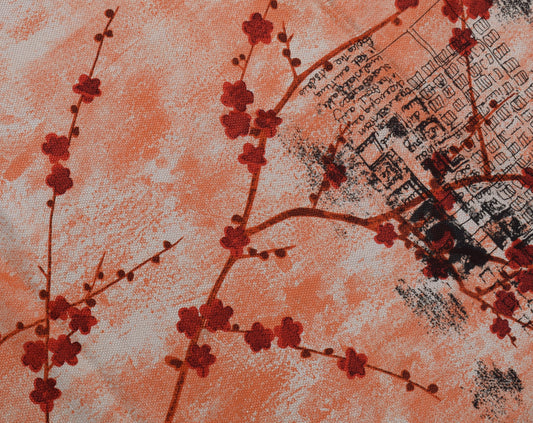 Sushila Vintage Indian Saree Pure Georgette Silk Printed 5 Yard Craft Fabric