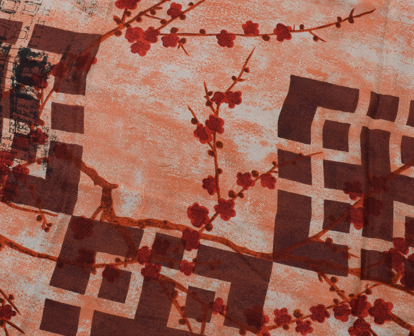 Sushila Vintage Indian Saree Pure Georgette Silk Printed 5 Yard Craft Fabric