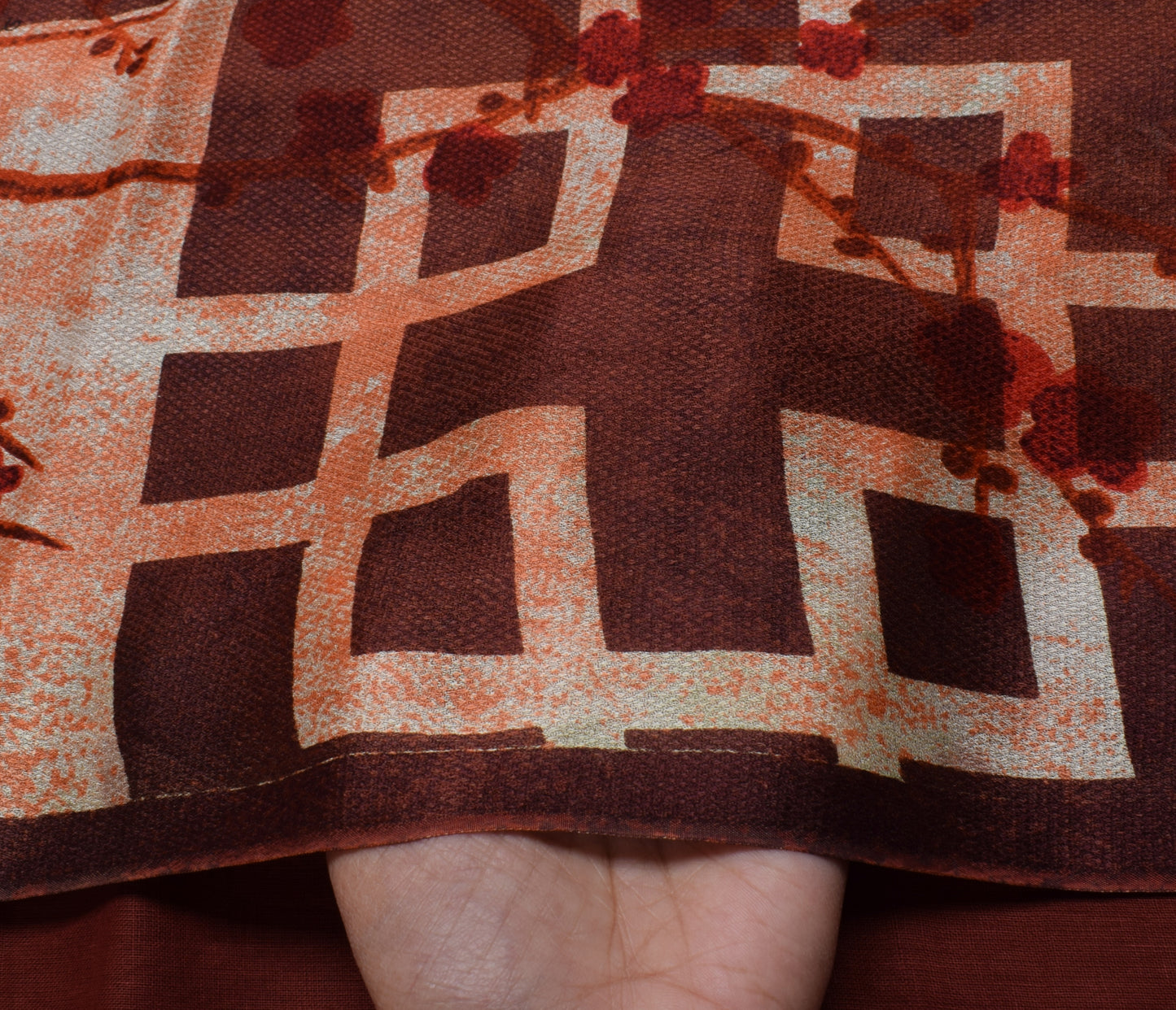 Sushila Vintage Indian Saree Pure Georgette Silk Printed 5 Yard Craft Fabric