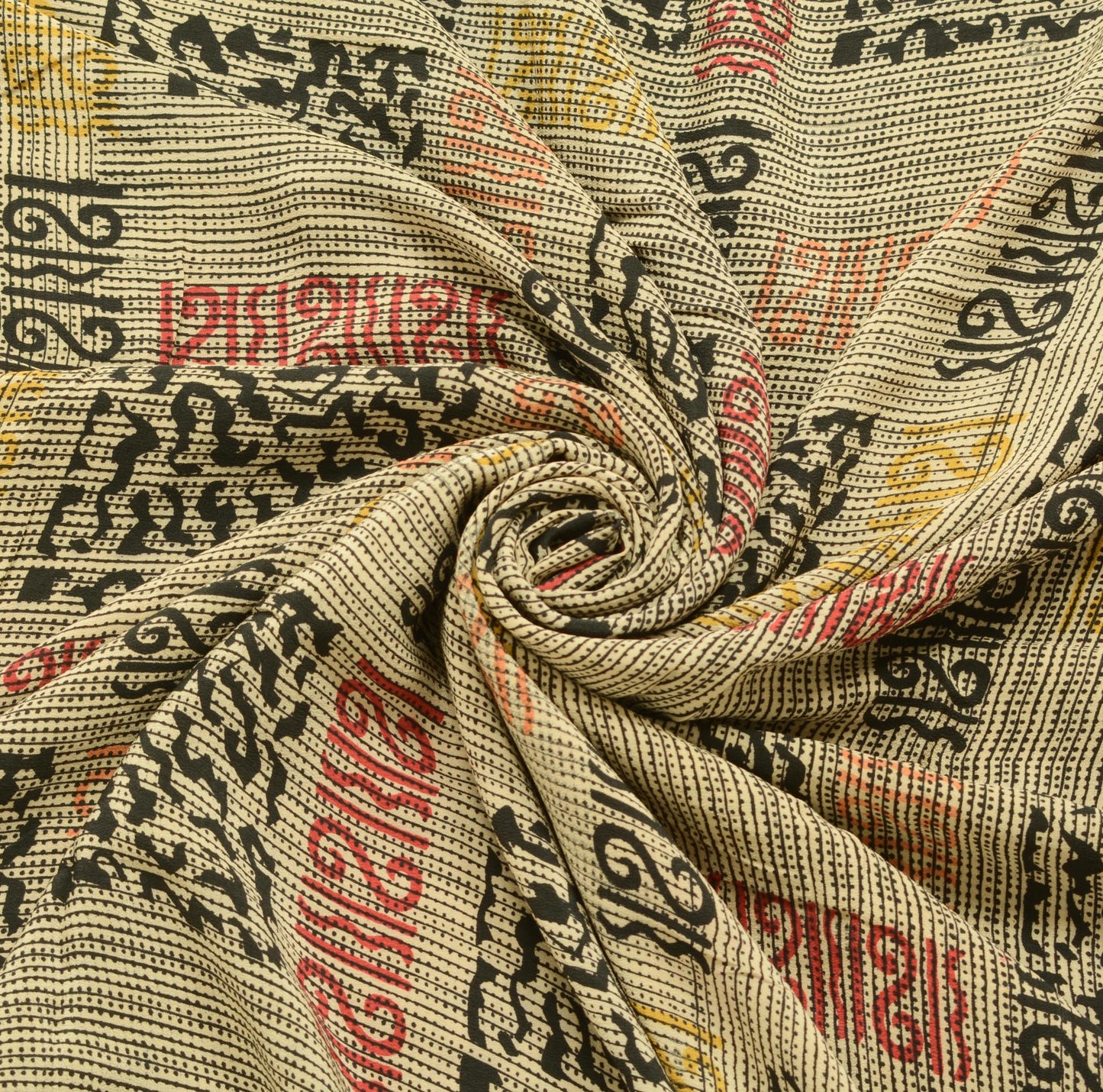 Sushila Vintage Saree 100% Pure Crepe Silk Printed Floral Soft Craft Fabric