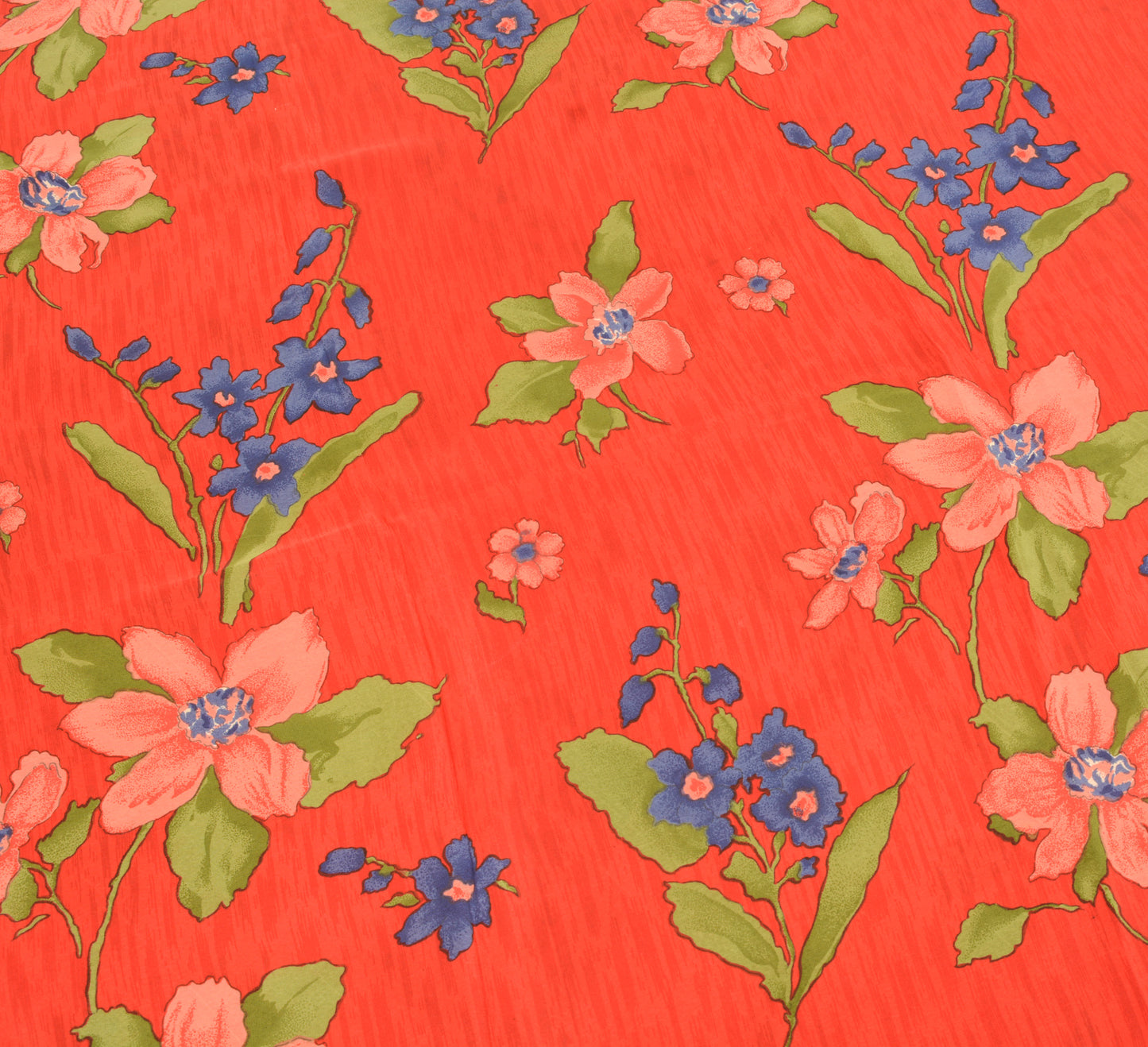 Sushila Vintage Dark Red Saree 100% Pure Crepe Silk Printed Floral Soft Fabric