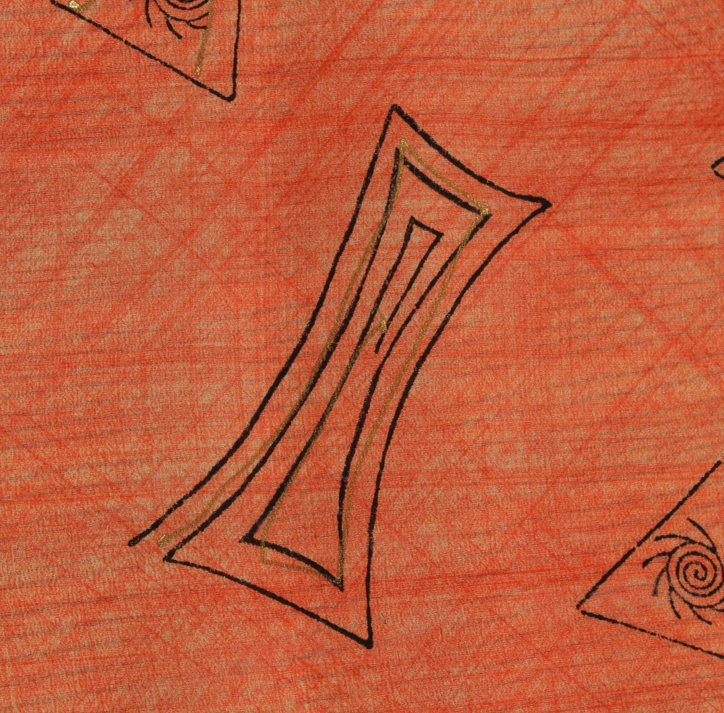 Sushila Vintage Peach Saree 100% Pure Crepe Silk Printed Indian 5 YD Soft Fabric