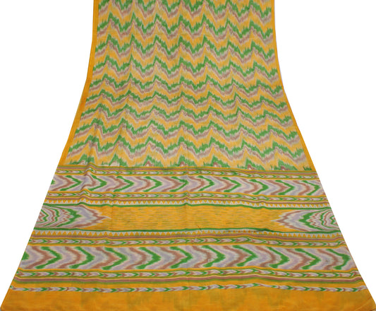 Sushila Vintage Indian Saree 100% Pure Silk Printed Leheria Sari Soft Fabric