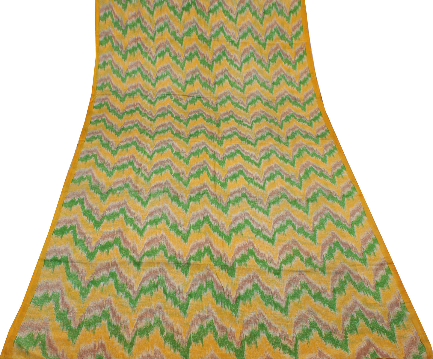 Sushila Vintage Indian Saree 100% Pure Silk Printed Leheria Sari Soft Fabric