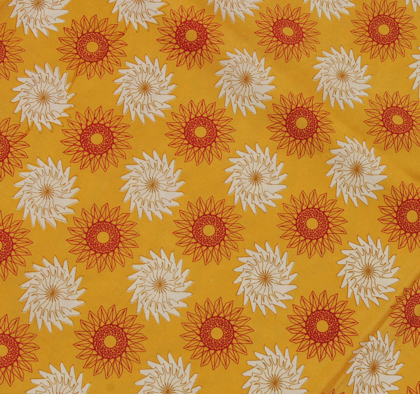 Sushila Vintage Yellow Saree 100% Pure Crepe Silk Printed Indian Soft Fabric