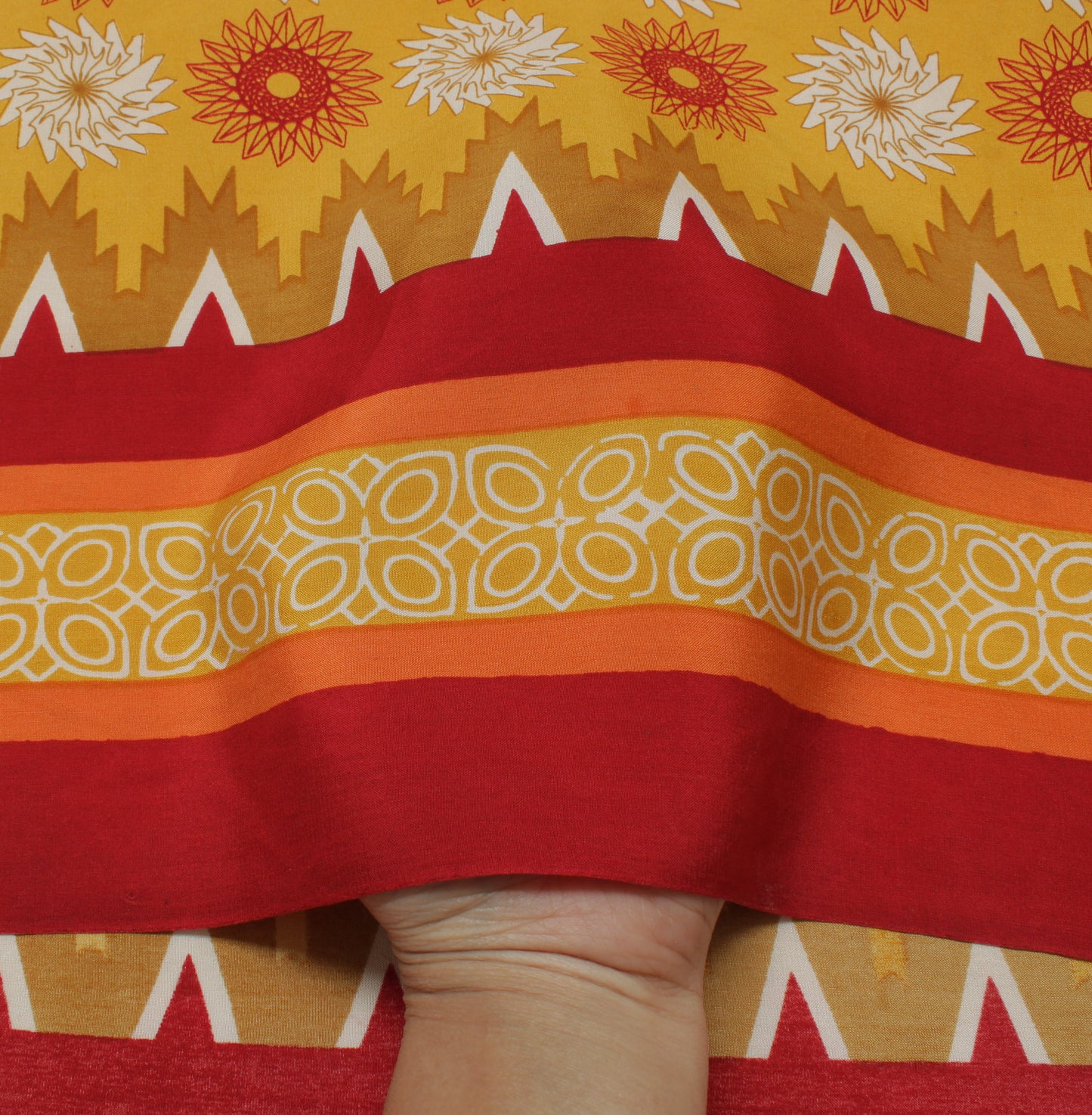 Sushila Vintage Yellow Saree 100% Pure Crepe Silk Printed Indian Soft Fabric