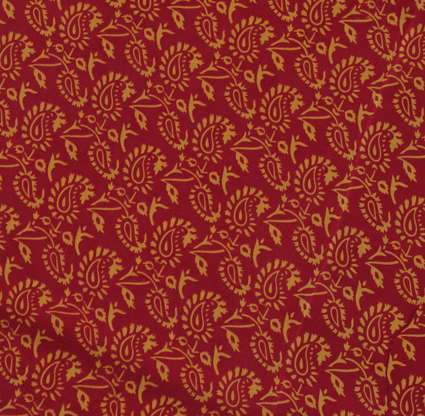 Sushila Vintage Red Saree 100% Pure Crepe Silk Printed Paisley Sari Soft Fabric