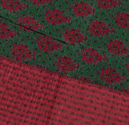 Sushila Vintage Green Saree 100% Pure Crepe Silk Printed Floral Soft Fabric