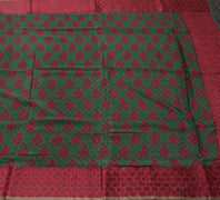 Sushila Vintage Green Saree 100% Pure Crepe Silk Printed Floral Soft Fabric